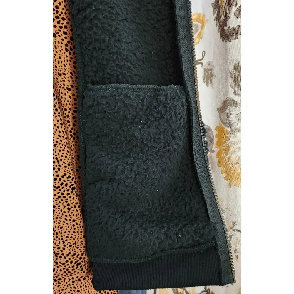 Time & Tru Sweater Vest Zip Front Women's Large Green Pockets Warm Light Weight